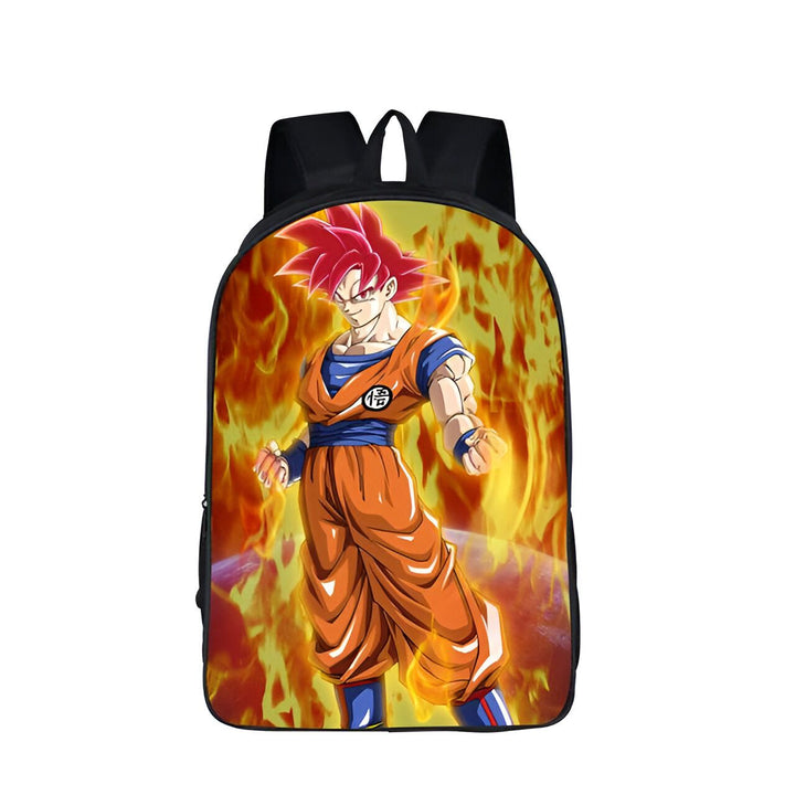 Le sac à dos représente Son Goku, un personnage de la série animée japonaise Dragon Ball Z. Il est vêtu de sa combinaison orange et bleue et est en position de combat. Le sac à dos est noir avec une image de Son Goku sur le devant.,SA-2962417124