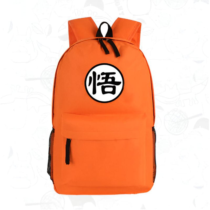 Le sac à dos est de couleur orange avec un symbole noir et blanc au milieu.,SA-4501910593,SA-6788590303