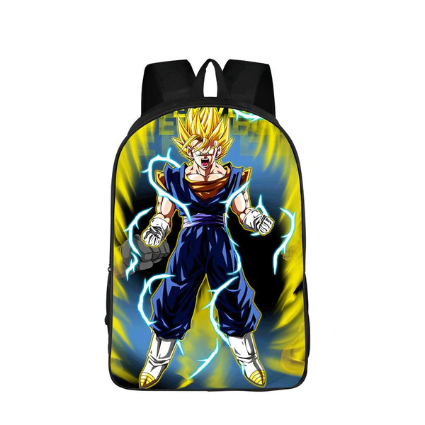 Le cartable représente le personnage de Son Goku, un personnage de la série animée Dragon Ball Z. Il est vêtu d'une combinaison bleue et jaune et est en position de combat. Le cartable est de couleur noire et possède des bretelles réglables.,SA-8239727611