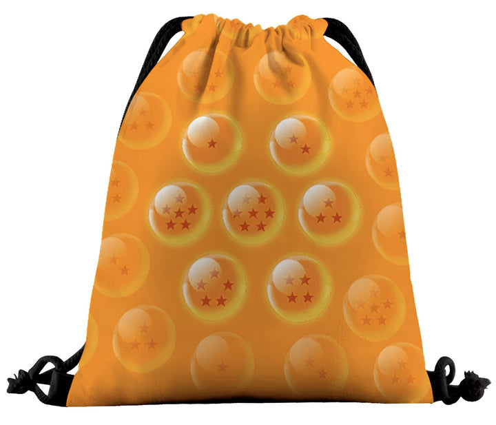 Le sac à dos est orange avec un motif de boules de dragon. Les boules de dragon sont oranges avec des étoiles rouges.,SA-7389058994