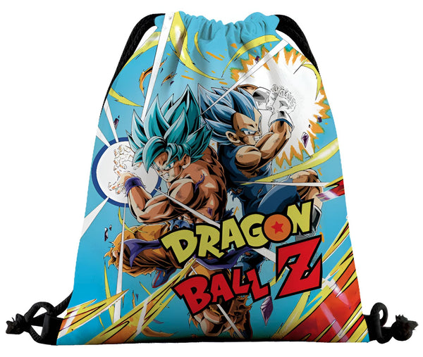 Le sac à dos Dragon Ball Z est bleu avec des images de Goku et Vegeta en train de se battre.,SA-0768535735