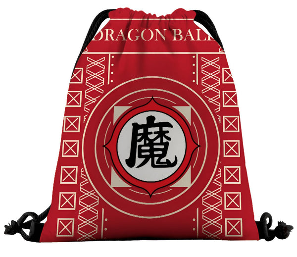 Le visuel représente un sac à dos de couleur rouge avec des motifs inspirés de la série animée japonaise Dragon Ball Z. On peut y voir le logo de la série, ainsi que le kanji "ma" (qui signifie "démon" ou "diable") écrit en japonais.,SA-2342441894