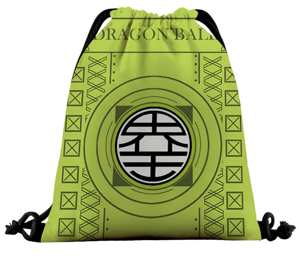 Le visuel représente un sac à dos de couleur vert kaki à l'effigie de la série animée japonaise Dragon Ball Z. On y voit le symbole de la planète Namek, ainsi que le logo de la série en anglais.,SA-9522826103
