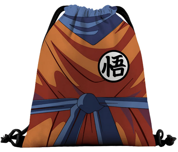 Le sac à dos Dragon Ball Z est orange avec le symbole "Goku" sur le devant. Il est doté d'un cordon de serrage et d'une poche zippée à l'avant.,SA-5715436729