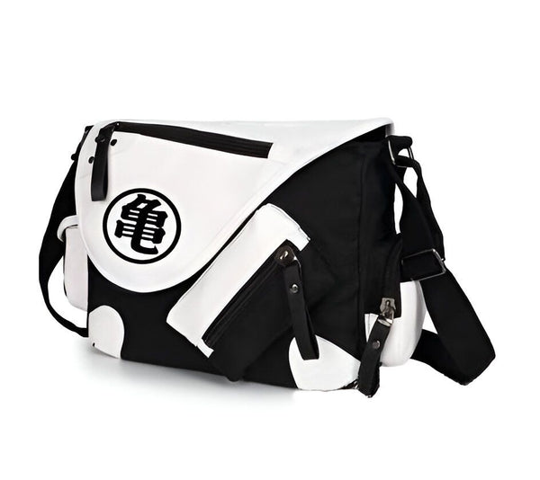 Le sac à bandoulière est noir et blanc avec le logo de Dragon Ball Z.,SA-9348300911,SA-0048979988