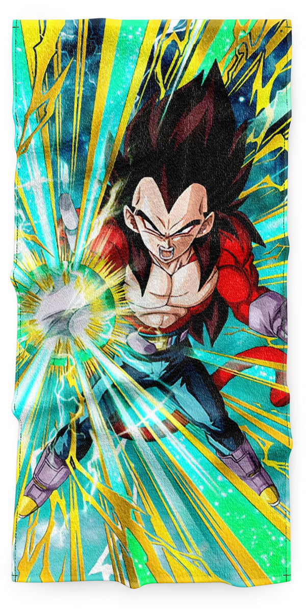 Une image de Vegeta, un personnage de Dragon Ball Z, en train de se battre. Il est entouré d'énergie bleue et jaune et il est en train de tirer un Kamehameha.,SE-8653041311,SE-8801403135