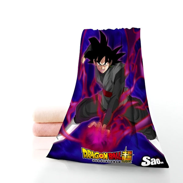 Une serviette en microfibre noire avec le personnage de Son Goku en Super Saiyan Rosé.,SE-8245295981,SE-1031509909