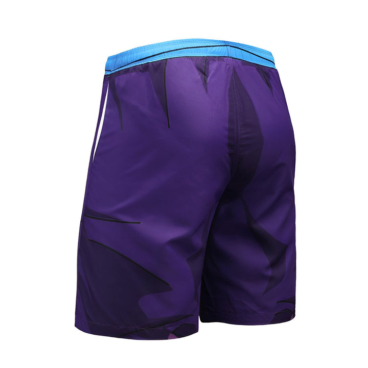 Ce short de bain représente le personnage de Son Goku, un Saiyan, dans la série animée Dragon Ball Z. Il est vêtu de sa combinaison de combat orange et bleue, et est en train de se battre contre un adversaire. Le short est violet et possède une ceinture bleue.,SH-7931530543,SH-2224496850,SH-3101451620,SH-0754258602,SH-2246651778