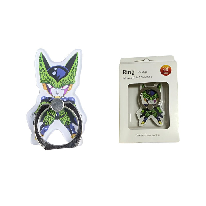 L'image montre une figurine de Cell, un personnage de la série Dragon Ball Z. La figurine est verte et blanche, et elle est représentée dans une position de combat. Elle est posée sur un socle noir.,44209738285275