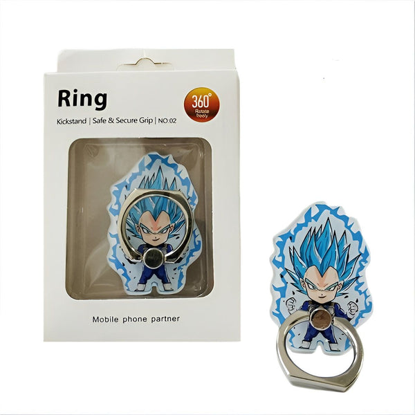 L'image montre une figurine de Vegeta, un personnage de la série animée Dragon Ball Z. Il est représenté en train de se transformer en Super Saiyan, avec les cheveux bleus et les yeux bleus. Il porte une combinaison bleue et jaune. La figurine est montée sur un support en plastique transparent.,44209723375835