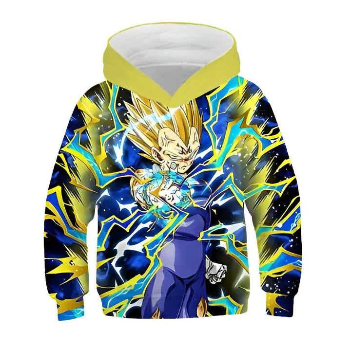L'image représente un sweat à capuche jaune et bleu avec une image du personnage de Vegeta de la série animée Dragon Ball Z.,SW-6953861606,SW-2292681463,SW-8922323388,SW-7938722111,SW-1855394502,SW-0198534108,SW-8569159781,SW-9996095800,SW-7238708442,SW-9350508354,SW-0722323433