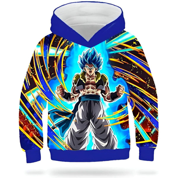 L'image représente un sweat à capuche bleu avec une image de Son Goku, un personnage de la série animée Dragon Ball Z. Son Goku est représenté en train de se battre avec un autre personnage, et il est entouré d'une aura bleue. Le sweat à capuche est disponible en plusieurs tailles et convient aux enfants de 4 à 12 ans.,SW-8987615170,SW-0472634968,SW-1607490188,SW-238793170X,SW-2653581213,SW-1163477540,SW-5255457086,SW-5478962449,SW-1631569708,SW-3765773409,SW-3175024386