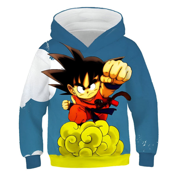 Une image d'un sweat à capuche bleu avec une image de Son Goku, un personnage de Dragon Ball Z, en train de voler sur un nuage.,SW-8502969978,SW-0822347792,SW-6181627138,SW-4703252503,SW-8819602075,SW-1010875701,SW-6731510416,SW-7825954602,SW-4209377368,SW-0919474977,SW-5712218577