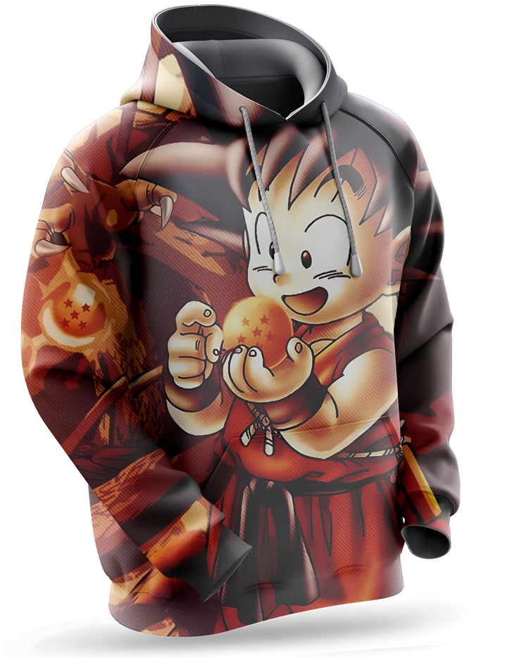 Une image d'un sweat à capuche Dragon Ball Z orange avec Son Goku, le personnage principal de la série, tenant une boule de cristal.,SW-0051957965,SW-8925173816,SW-4577855070,SW-4421963429,SW-9624859256,SW-7806133887,SW-8106874346