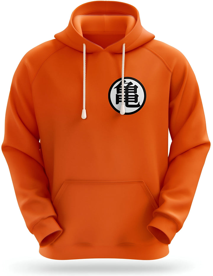 Voici un sweat à capuche orange avec le logo de Tortue Géniale de Dragon Ball Z.,SW-1770315969,SW-7063102583,SW-8189850733,SW-2353052711,SW-5590861004,SW-9339410424