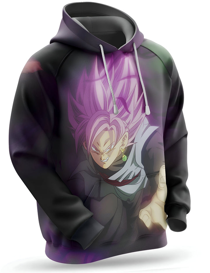 Une image d'un sweat à capuche Dragon Ball Z avec Son Goku, le personnage principal de la série, en train de se battre. Il est entouré d'une aura violette et porte une expression déterminée sur son visage.,SW-6522060892,SW-2123086606,SW-3641382912,SW-0962103950,SW-5423671272,SW-4746876223,SW-2934543579,SW-5302619598