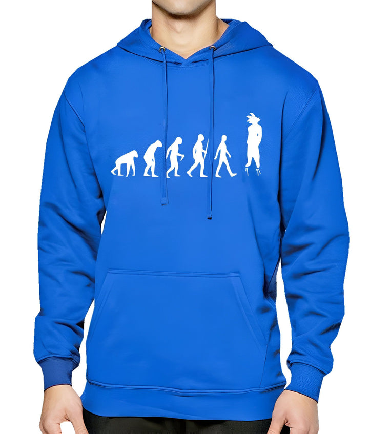 L'image représente un sweat à capuche bleu avec un motif blanc. Le motif représente l'évolution de l'homme à Goku, un personnage de la série animée Dragon Ball Z.,SW-0293008175,SW-4154349724,SW-3486927949,SW-8864759417,SW-4350678557,SW-6654138104,SW-7003508702,SW-6766436506,SW-3891838492,SW-9423884733,SW-7473900145,SW-7130427108,SW-0597553874,SW-8798525247,SW-3337726895,SW-7739463507,SW-0353036234,SW-9764512925,SW-6841749731,SW-3350900844