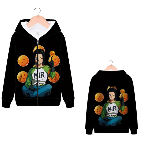 Une image d'un sweat à capuche noir avec une image de Son Gohan, un personnage de Dragon Ball Z, dessus. Il porte une veste verte et un pantalon bleu. Il est assis sur un rocher et sourit. Il y a des boules de cristal autour de lui.,SW-5505963536,SW-8104201840,SW-4288788285,SW-7564877782,SW-501524018X,SW-0695598694,SW-9991824324