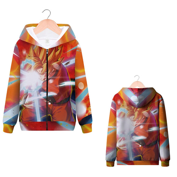 Une image d'un sweat à capuche orange et bleu avec une image de Son Goku, un personnage de Dragon Ball Z.,SW-8649284477,SW-7635838539,SW-7953955474,SW-1073736393,SW-1470468565,SW-5832989295,SW-7094301863