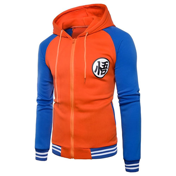 Un sweat à capuche orange et bleu avec le logo de Dragon Ball Z.,SW-8442291776,SW-9564036410,SW-254220179X,SW-3741565504,SW-7292150586,SW-1312498293
