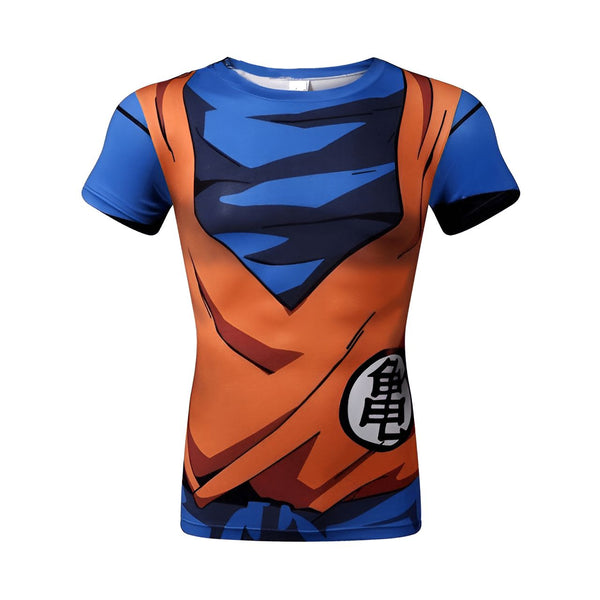 Le t-shirt représente le personnage de Son Goku dans la série animée Dragon Ball Z. Il est vêtu de sa combinaison orange et bleue caractéristique, avec le symbole de Tortue Géniale sur la poitrine.,T--5454112283,T--4595440669,T--2408543231,T--8817475025,T--4137011400,T--2620967066,T--4857585286