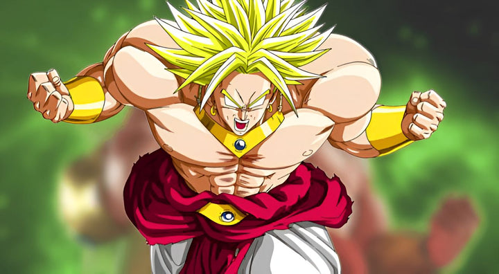 L'image représente Broly, un personnage de la série Dragon Ball. Il est grand et musclé, avec des cheveux blonds hérissés et des yeux bleus. Il porte une tenue rouge et jaune, et il est en position de combat.,T--6298075569,T--4284346121,T--9790680929,T--0416317502,T--0118506218,T--7845196649,T--9807221919