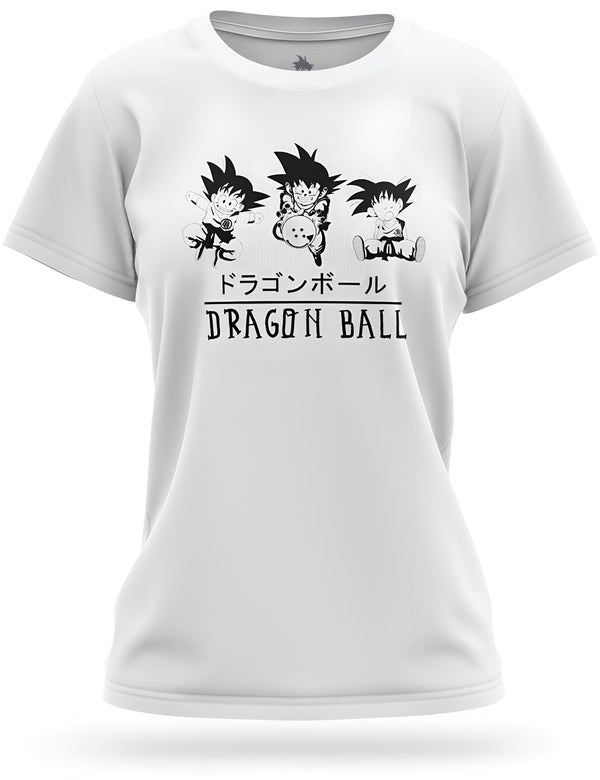 Le t-shirt blanc représente Son Goku, le personnage principal de la série animée japonaise Dragon Ball. Il est représenté avec ses cheveux noirs hérissés et sa tenue orange caractéristique. Il tient dans ses mains une boule de cristal, qui est un artefact important dans la série. Le t-shirt est disponible en plusieurs tailles et convient aux hommes et aux femmes.,T--9330082823,T--2949109705,T--5306861695,T--0104531258,T--225561040X,T--7843029222