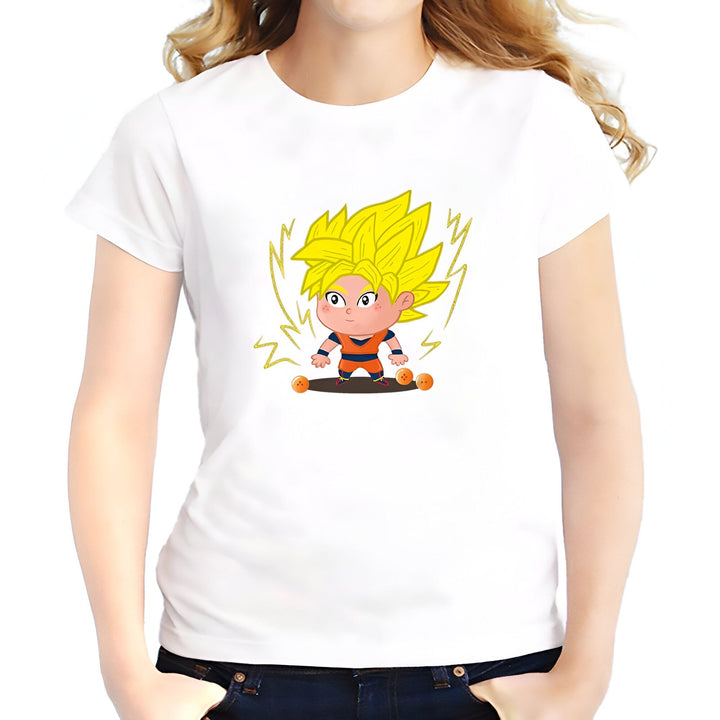 Une image de Son Goku, un personnage de la série animée Dragon Ball Z. Il est représenté avec ses cheveux blonds hérissés, sa combinaison orange et ses bottes bleues. Il est en position de combat, avec les poings serrés et les yeux écarquillés. En arrière-plan, on peut voir deux boules d'énergie orange.,T--286097394X,T--1432669826,T--732300389X,T--8342370542,T--5246672484