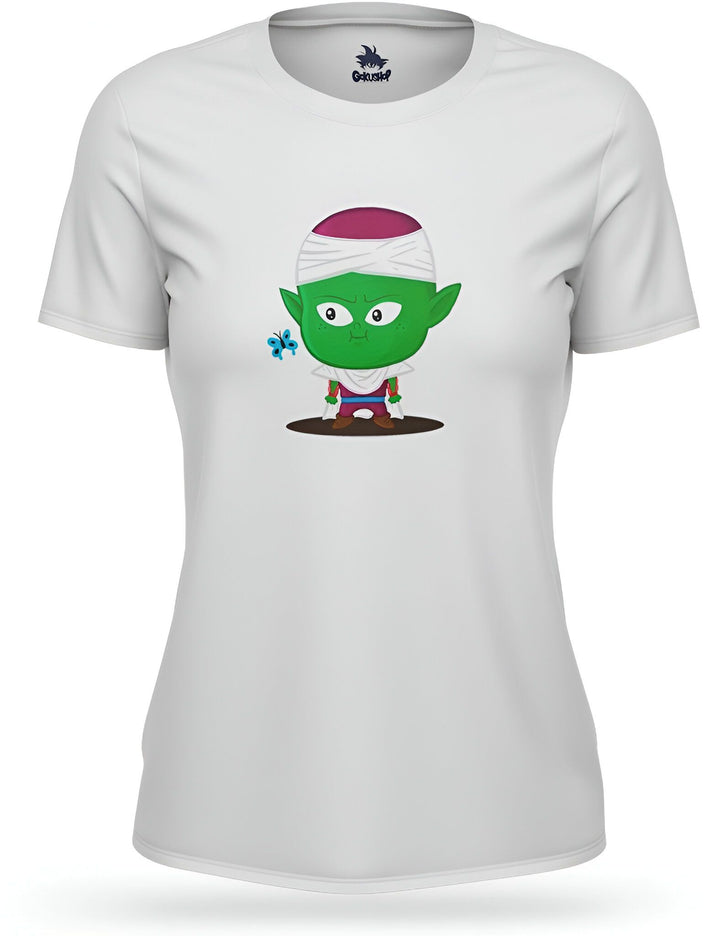 Une image de Son Gohan, un personnage de Dragon Ball Z, portant un turban et une cape, et tenant un papillon bleu dans sa main droite.,T--5256913786,T--9914345174,T--986371786X,T--202538727X,T--1166361764