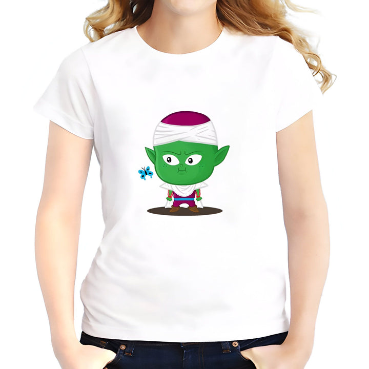 Une image de Piccolo, un personnage de Dragon Ball Z, portant un turban et une cape, et regardant un papillon bleu.,T--5256913786,T--9914345174,T--986371786X,T--202538727X,T--1166361764