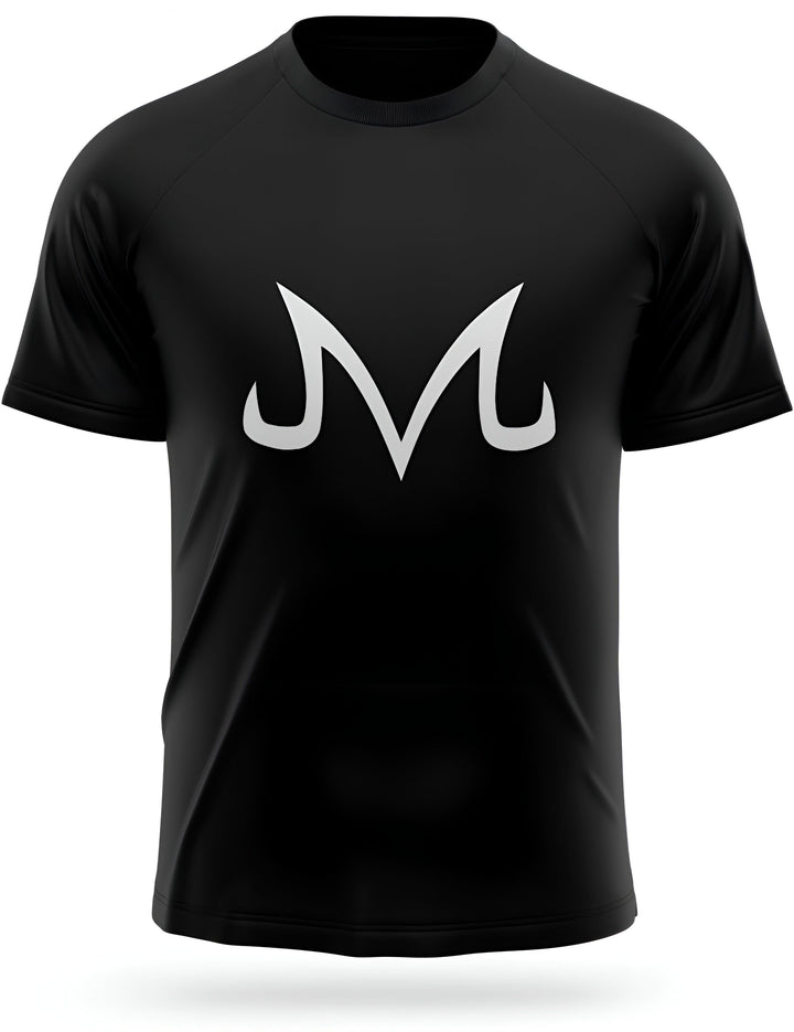 Le t-shirt est de couleur noire et possède une encolure ras du cou. Il est orné d'un logo blanc représentant le symbole de Majin Vegeta, un personnage de la série animée japonaise Dragon Ball Z.,T--1617031712,T--4972664169,T--6916603895,T--2062925441,T--8180153878,T--7837821645,T--9276986227,T--6670390777,T--1405682701,T--873095553X,T--4529919722,T--3449009648,T--1713365006,T--0745960081,T--1298159814,T--461400167X,T--2621306217,T--2604968541,T--0969305060,T--3133543342,T--2963365004,T--7260248629