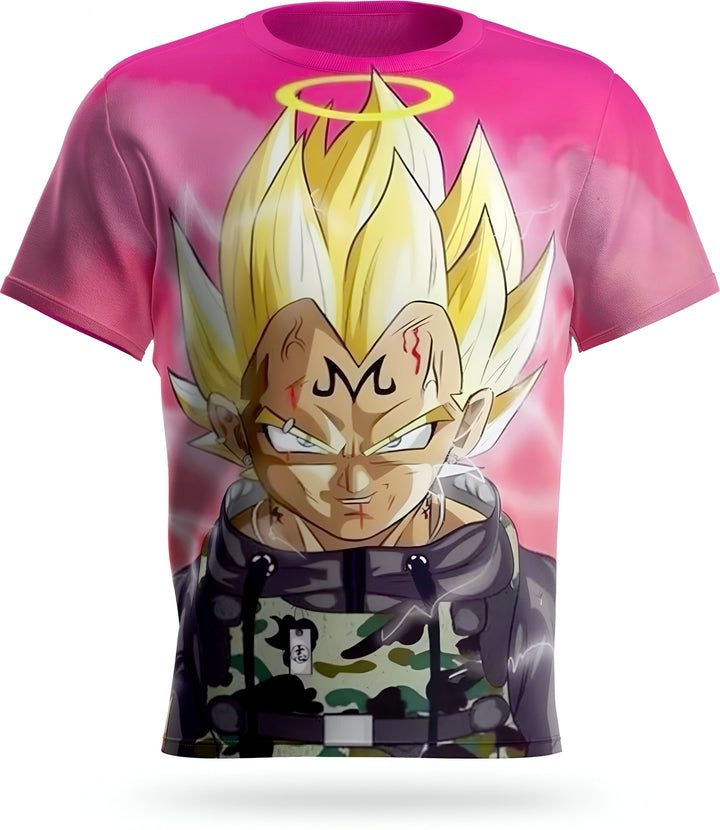 Une image de Vegeta, un personnage de Dragon Ball Z, portant une auréole et une veste rose.,T--2548811298,T--3590964553,T--5548991094,T--5544659435,T--702378893X,T--0255662416,T--2534255223,T--0036935409