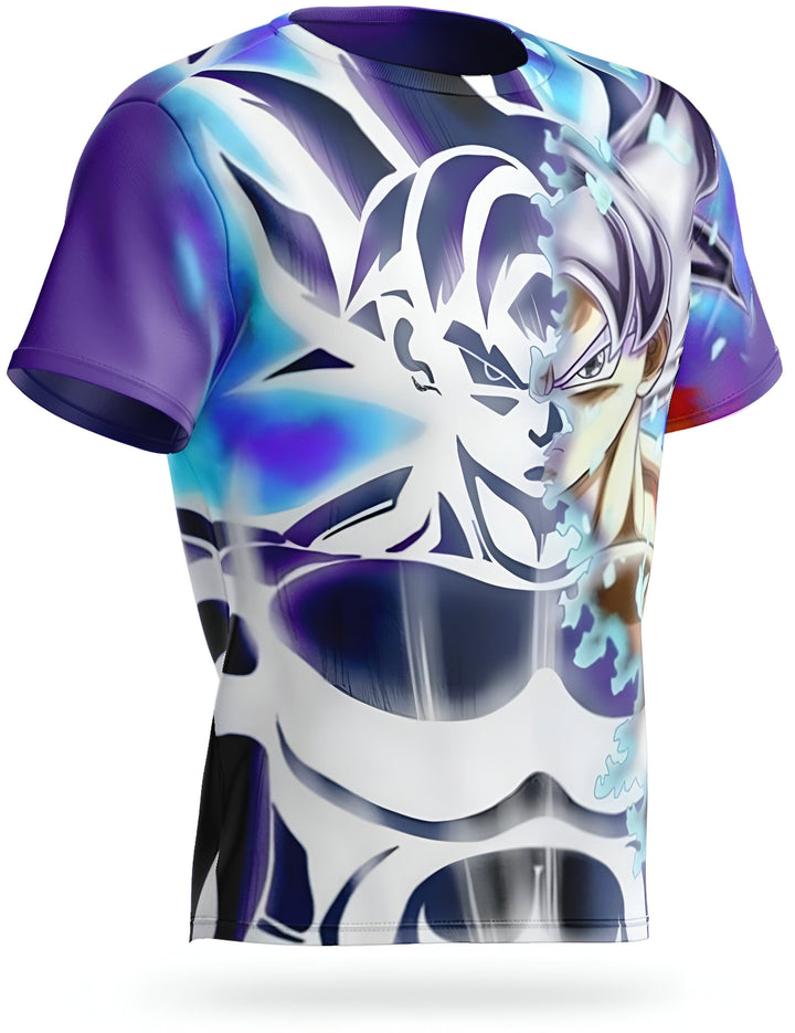 Le t-shirt représente Son Goku, un personnage de la série animée Dragon Ball Z. Il est vêtu de sa combinaison de combat bleue et orange et est en position de combat. Le fond est blanc.,T--8315314424,T--699857522X,T--6146626651,T--5598623447,T--7985170707,T--6742015187,T--7103809143,T--9825039558,T--8250440218