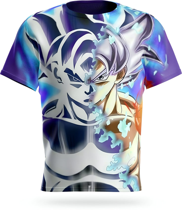 Le t-shirt représente Son Goku, un personnage de la série animée Dragon Ball Z. Il est vêtu de son costume de combat et est en train de se transformer en Super Saiyan.,T--8315314424,T--699857522X,T--6146626651,T--5598623447,T--7985170707,T--6742015187,T--7103809143,T--9825039558,T--8250440218