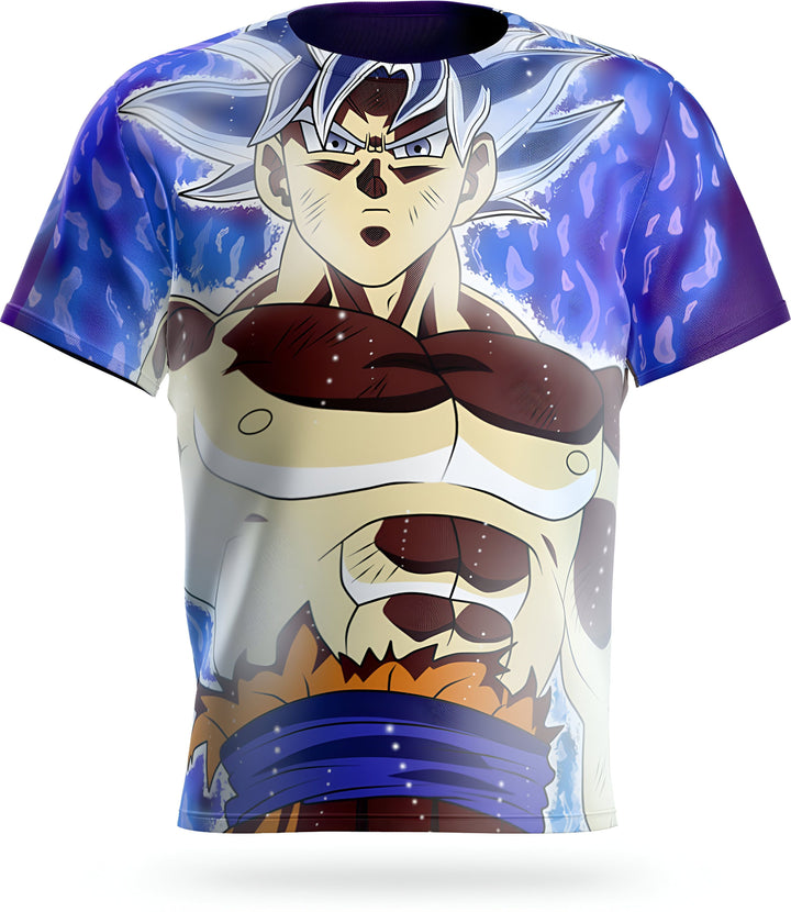 Une image de Son Goku, un personnage de la série animée Dragon Ball Z. Il est représenté avec les cheveux blancs et les yeux bleus, et porte une combinaison bleue et orange. Il est en position de combat, avec les poings serrés et les muscles tendus.,T--5664240741,T--4176729376,T--1376309947,T--4559705259,T--0508813549,T--4420961201,T--1768489319