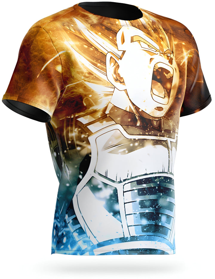 Une image d'un t-shirt Dragon Ball Z avec Vegeta en Super Saiyan.,T--9941773688,T--0876413394,T--8424317300,T--0160928494,T--4885296935,T--3499459442