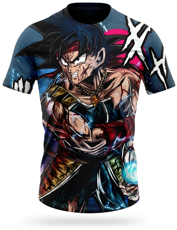 L'image représente un t-shirt avec un personnage de l'anime Dragon Ball Z, Bardock. Il est vêtu d'une armure et a les cheveux noirs. Il est en train de se battre contre un ennemi. Le t-shirt est bleu et noir.,T--2601418915,T--3899852575,T--3987524707,T--418981900X,T--8599768794,T--9551477294,T--0850740606,T--0087546914,T--5808266424,T--8038609808,T--2797926250