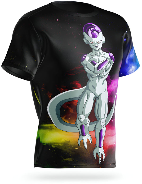 L'image représente un t-shirt noir avec un personnage de l'anime Dragon Ball Z, Freezer. Freezer est un extraterrestre violet avec une longue queue et des ailes. Il est l'un des ennemis les plus puissants de Goku, le héros de Dragon Ball Z.,T--8373692800,T--6764647062,T--7060371893,T--4668020001,T--5636658613,T--6396961059,T--9763902347,T--7879043632