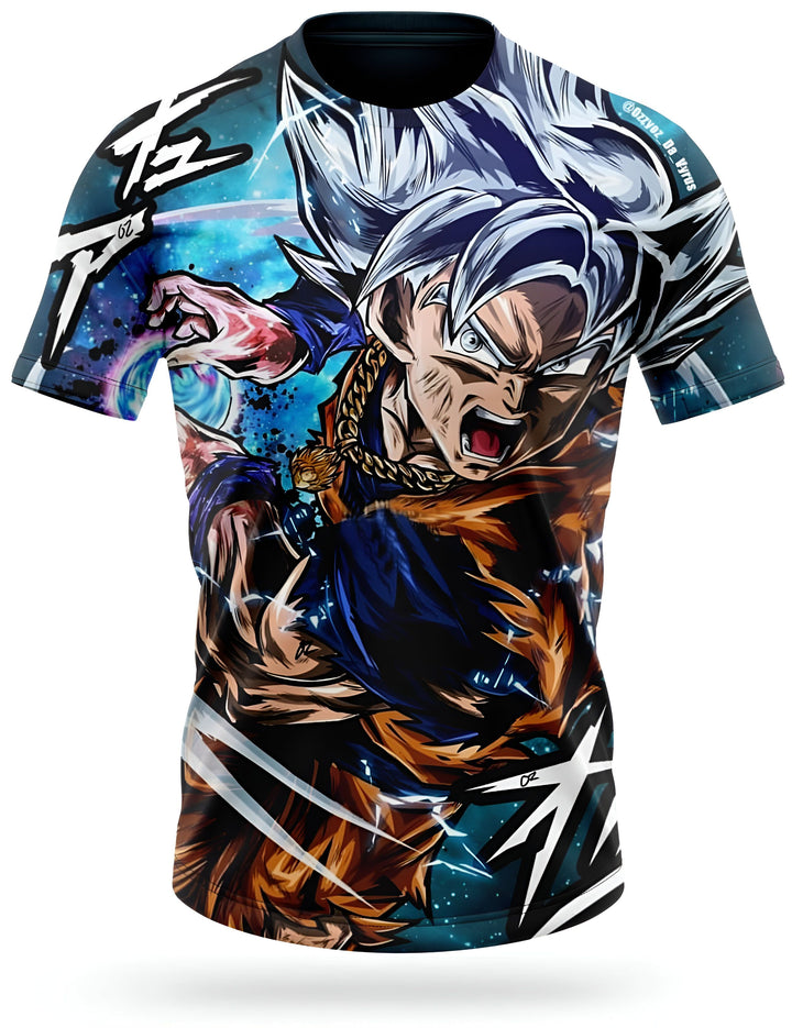 Une image de Son Goku, un personnage de la série animée Dragon Ball Z. Il est représenté en train de se battre, avec ses cheveux bleus et sa combinaison orange. L'arrière-plan est bleu et orange, avec des éclairs.,T--0371341418,T--9451770186,T--918207223X,T--8079989826,T--5060663396,T--5723804537,T--8149035850,T--0161881777,T--9821423965,T--3662889331,T--9998561663