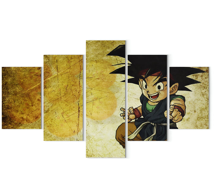 Une image de Son Goku, un personnage de la série animée Dragon Ball Z. Il est représenté en train de se battre, avec ses cheveux noirs hérissés et sa combinaison orange. L'arrière-plan est jaune et texturé.,TA-0015107191,TA-6683479313,TA-4797977086,TA-2029793280,TA-5884995490,TA-1004143052,TA-5686351562,TA-5030822615