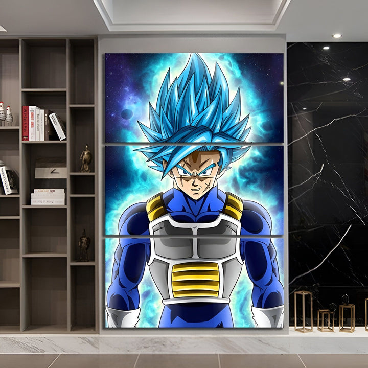 Une image de Son Goku, un personnage de la série animée Dragon Ball Z. Il est représenté en train de se transformer en Super Saiyan Blue, une forme qui lui permet d'augmenter considérablement sa puissance.,TA-5617127055,TA-6143261369,TA-9518613397,TA-2897858192