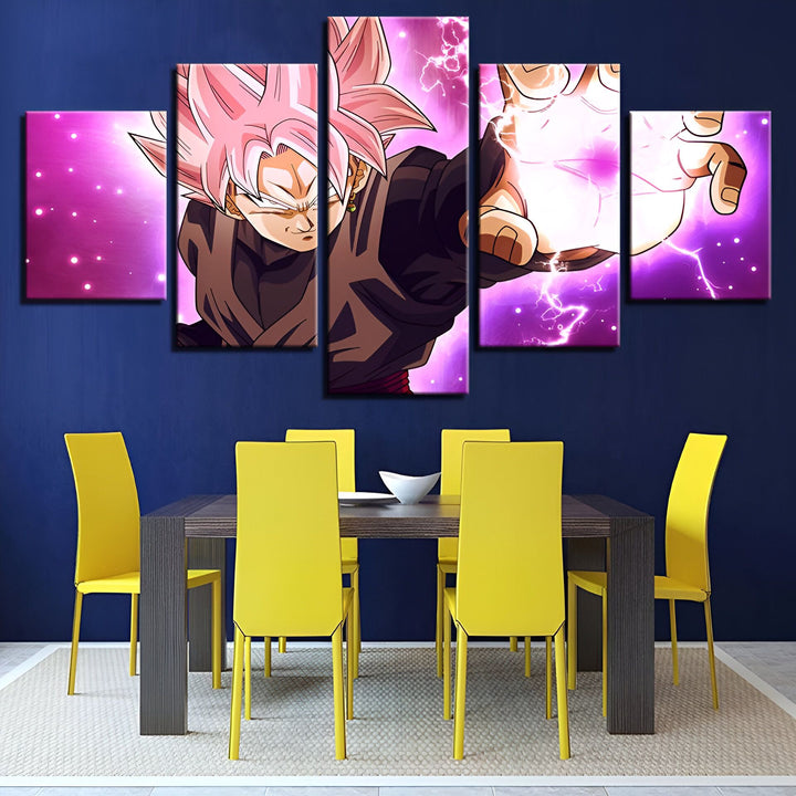 Une image de Son Goku, un personnage de la série animée Dragon Ball Z. Il est représenté en train de se battre contre un adversaire. L'arrière-plan est violet et l'image est entourée d'un cadre noir.,TA-9423425313,TA-0600816575,TA-1978704453,TA-395836845X,TA-7537097224,TA-6669715307,TA-8171082777,TA-8691278978