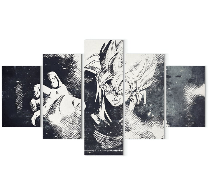 Une illustration en noir et blanc de Son Goku, un personnage de la série animée Dragon Ball Z. Il est représenté en train de se téléporter, avec un poing en avant et l'autre bras tendu vers l'arrière.,TA-3895250961,TA-155742120X,TA-2445149908,TA-270826639X,TA-5931871829,TA-2761037839,TA-186556818X,TA-9851591807