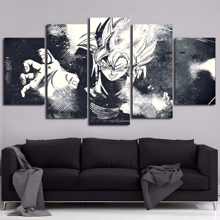 Une illustration en noir et blanc de Son Goku, un personnage de la série animée Dragon Ball Z. Il est représenté en train de se téléporter, avec un poing en avant et l'autre en arrière.,TA-3895250961,TA-155742120X,TA-2445149908,TA-270826639X,TA-5931871829,TA-2761037839,TA-186556818X,TA-9851591807