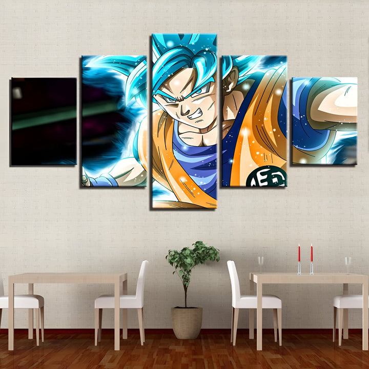 Une fresque représentant Son Goku, un personnage de la série animée Dragon Ball Z. Il est en train de se battre et est entouré d'une aura bleue.,TA-6969783979,TA-1652825827,TA-6560515702,TA-239839414X,TA-8613123082,TA-1321952643,TA-2647397368,TA-3099414018