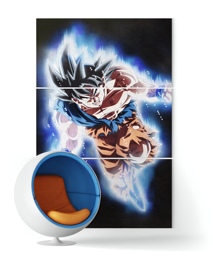 Une image de Son Goku, un personnage de la série animée Dragon Ball Z. Il est représenté en train de se battre, avec ses cheveux bleus et sa combinaison orange. En arrière-plan, on peut voir une aura bleue.,TA-7209130128,TA-6505534717,TA-8184022182,TA-8898666616,TA-7888209211,TA-7135105036,TA-0566287536,TA-4324639612