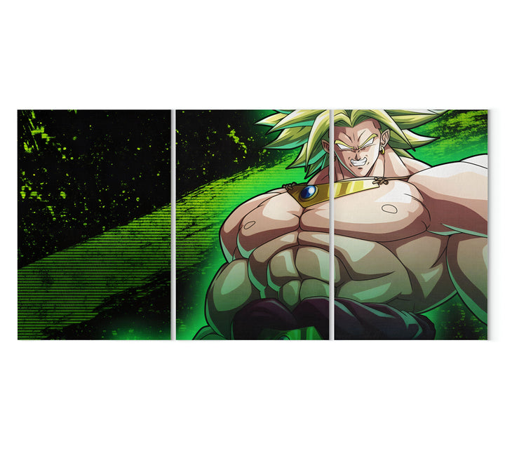 L'image représente Broly, un personnage de la série Dragon Ball. Il est grand et musclé, avec des cheveux verts et des yeux bleus. Il porte une sorte de cuirasse dorée et une ceinture verte. Il est en position de combat, et semble prêt à attaquer.,TA-8844570211,TA-4375034556,TA-8569068190,TA-2613867477,TA-0632848391,TA-5520797447