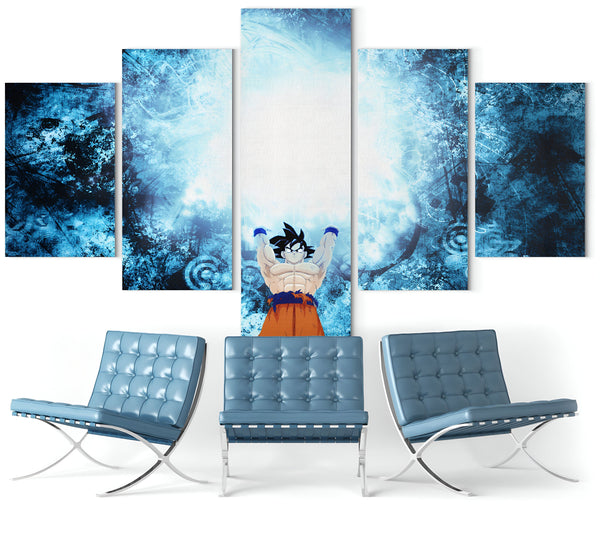 Une image de Son Goku, un personnage de la série animée Dragon Ball Z. Il est représenté en train de se téléporter, entouré d'un halo de lumière bleue.,TA-5666815733,TA-5799421604,TA-9600040362,TA-6597679989,TA-9807398924,TA-0754693996