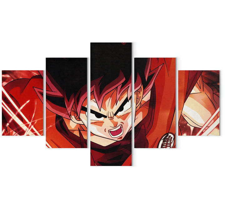 Une image de Son Goku, un personnage de la série animée Dragon Ball Z. Il est représenté en train de se battre, avec ses cheveux dressés vers le haut et une aura rouge l'entourant.,TA-4700881143,TA-9927666160,TA-6256787439,TA-3775562907,TA-9193982879,TA-4434918435
