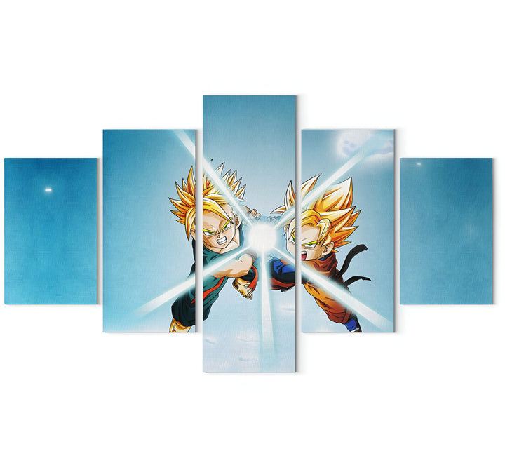 Une fresque représentant les personnages de Son Goku et Vegeta enfants, en train de s'affronter.,TA-140468848X,TA-623194753X,TA-2339689066,TA-1702009769,TA-7175480296,TA-1021298905,TA-5404840498,TA-3546774949